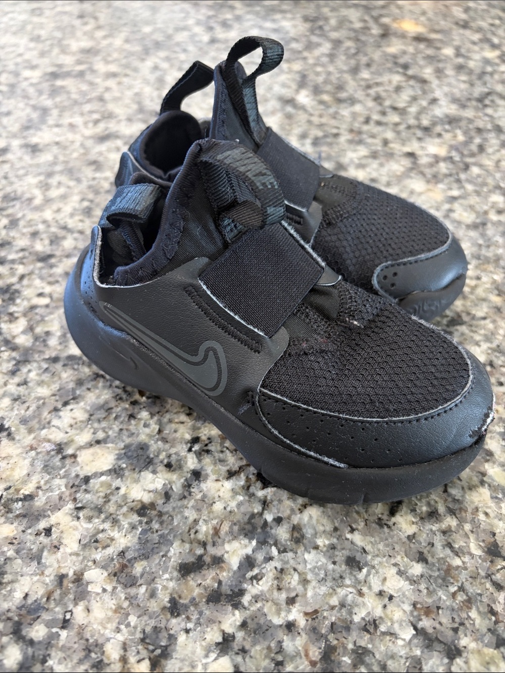 Nike Kids Black Slip-On Athletic Sneakers with Hook Strap